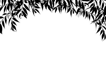 Frame with leaves isolated on a white background.のイラスト素材