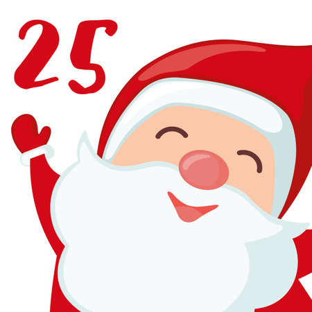 Christmas Advent calendar template in flat style.のイラスト素材