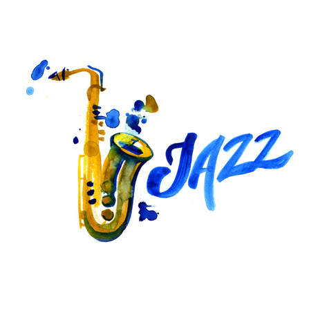 Jazz music, poster background template.  graphic designの写真素材
