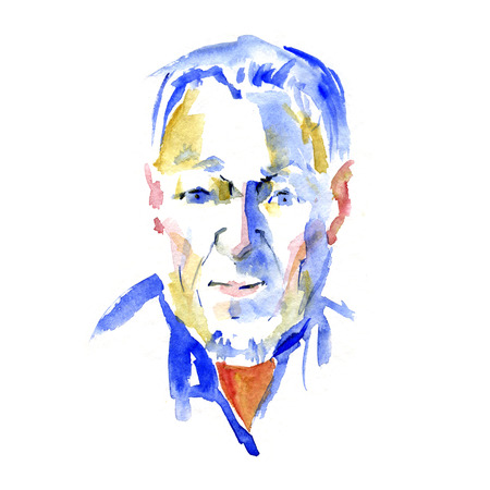 Old man portrait watercolorの写真素材