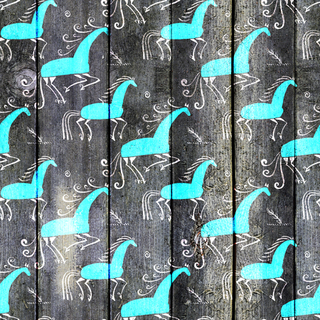 Seamless pattern design inspired by traditional embroidery. Mezen paintingの写真素材