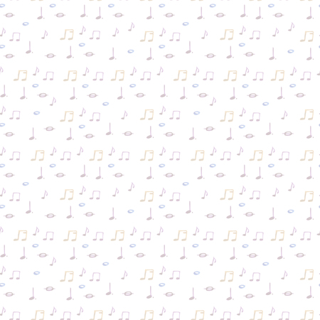 Watercolor splash music notes pattern on white backgroundの写真素材