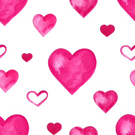 Watercolor hearts seamlessの写真素材