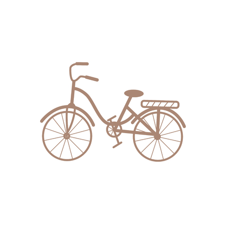 Retro bicycle isolated on white background. Flat vector illustration of colorful bikeのイラスト素材