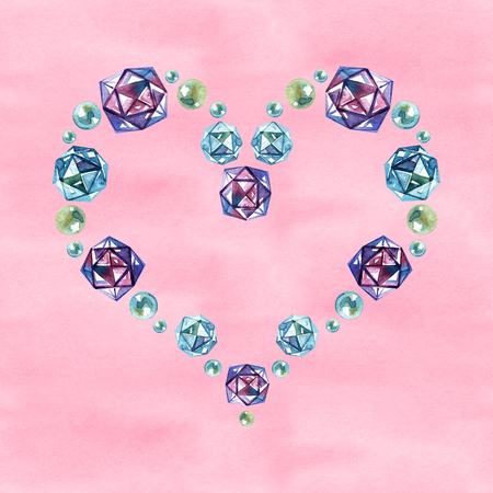 Blue diamonds watercolor design. Save the date template for wedding.の写真素材