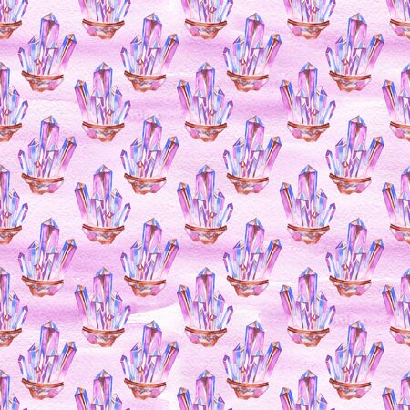 Seamless watercolor hand painted boho pattern.の写真素材
