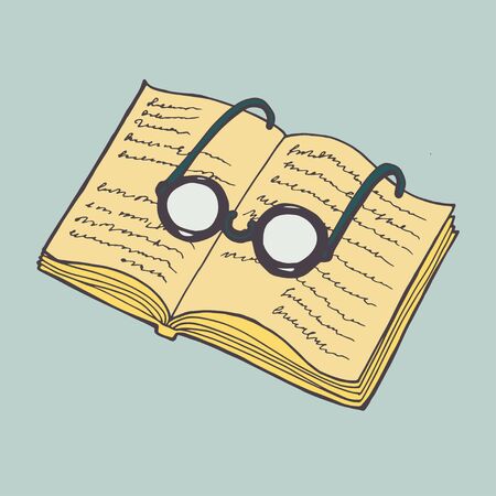Open book with text icon.のイラスト素材