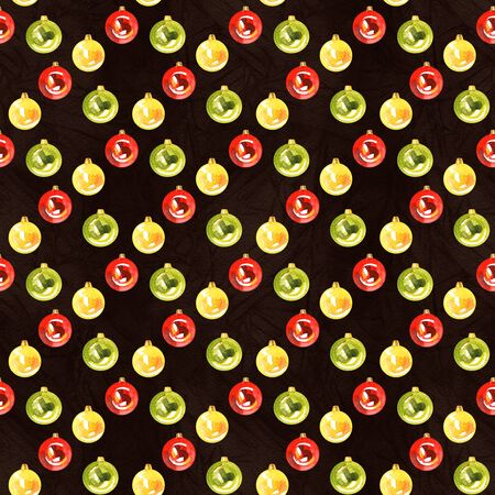 Hot chocolate seamless pattern. Hot drinks Christmas background. Watercolor illustrationの写真素材