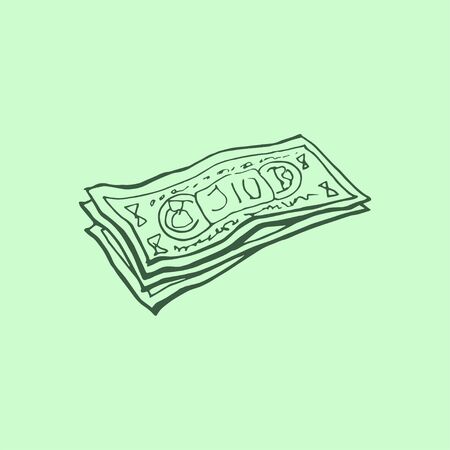 Some Doodles on Money Theme. Vector hand draw illustration.のイラスト素材