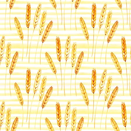 Watercolor hand painted provence village seamless pattern.の写真素材