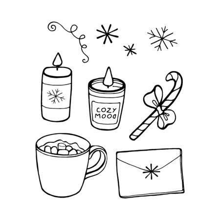 Danish living concept. Hand drawn style.のイラスト素材