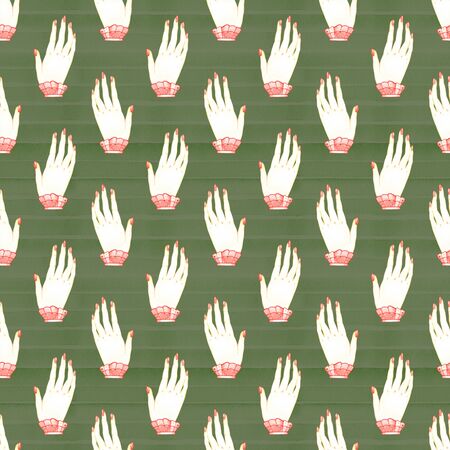 Seamless pattern love alchemy hand in watercolor style on white background. Hand drawn magic illustration.の写真素材