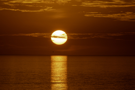 sunset over the ocean on a relaxing evening on the gulf cost of Floridaの写真素材