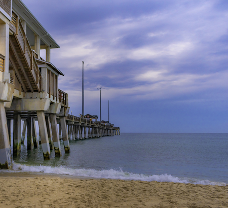 Fishing pier at nags head in the outer banks of North Carolinaの写真素材