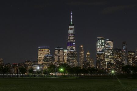 New York City has the most amazing night sky lines. To see the light of NYC at night is an awesome experienceの写真素材