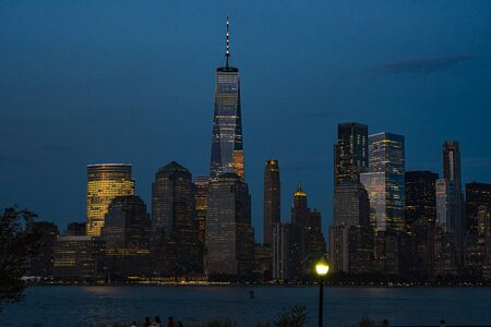 New York City has the most amazing night sky lines. To see the light of NYC at night is an awesome experienceの写真素材