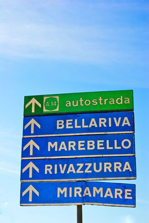 waymark with sky on backgroundの写真素材