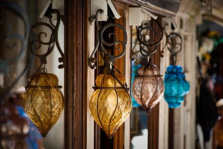 murano glass lightsの写真素材