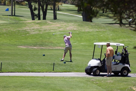 Teeing Off on the Golf Courseのeditorial素材