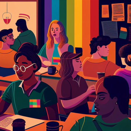 Teachers Educators Girls Boys Diversity BIPOC Students Schoolchild Class University Generative AI Tools Technology illustrationの素材