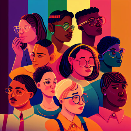 Teachers Educators Girls Boys Diversity BIPOC Students Schoolchild Class University Generative AI Tools Technology illustrationの素材