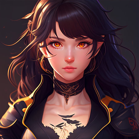 Anime Avatar Young Woman Online Metaverse Identity Influencers Profile Virtual Gaming Generative AI Tools Technology illustrationの素材