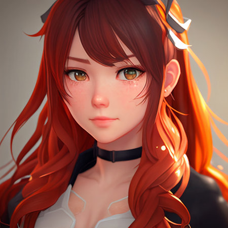 Anime Avatar Young Woman Online Metaverse Identity Influencers Profile Virtual Gaming Generative AI Tools Technology illustrationの素材