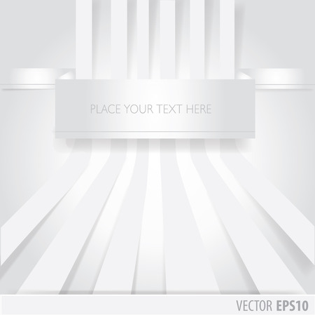 The White ribbon with text and white stripes as backgroundのイラスト素材