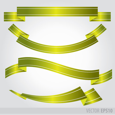 Set green ribbons Vectorのイラスト素材