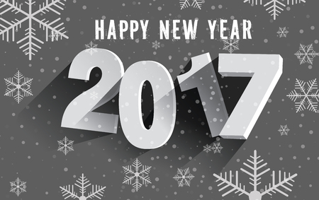 Happy New Year 2017. Background with snowflakes.のイラスト素材
