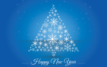 Christmas tree made osnowflakes. Eps 10. Vector illustration. Happy New Year 2017のイラスト素材