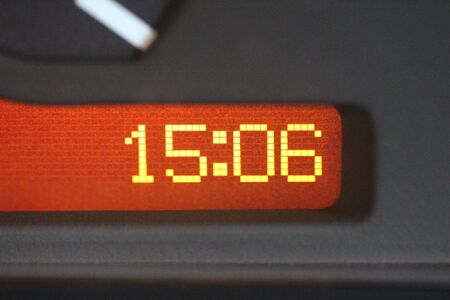 Digital clock in instrument clusterの写真素材