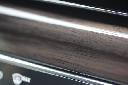 Vehicle dashboard wood trim macroの写真素材