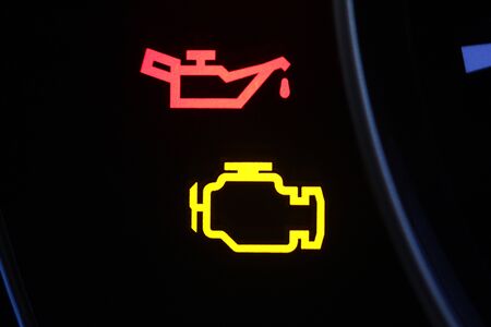Oil and Check Engine lightsの写真素材