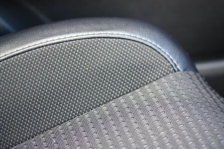 Close up of cloth vehicle seatの写真素材