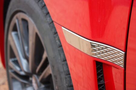 Red sports car detail