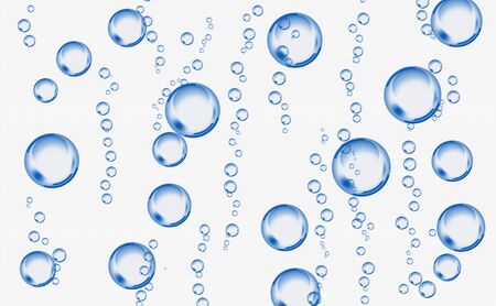 A cluster of blue bubbles on a textured gray background.
