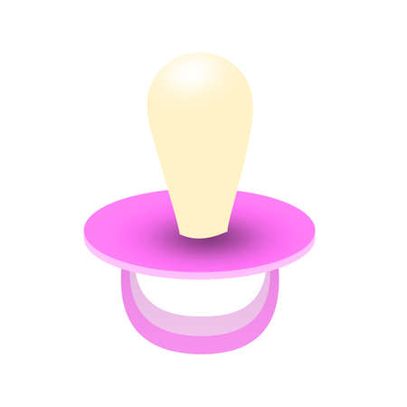 It is a girl. Pink pacifier isolated on white background.