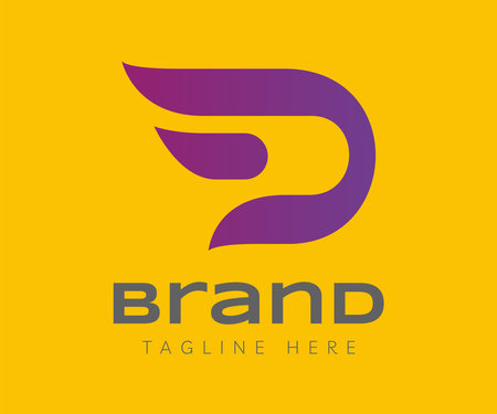 Letter D logo icon design template elements. Gradient purple logo with initial letter D in flower shape. Nature and beauty concept. Usable for Branding and Business Logos.のイラスト素材
