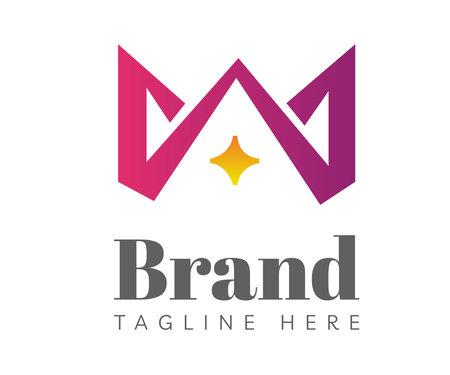 Letter M logo icon design template elements. Initial letter M logo with crown icon, trendy style. Usable for Branding and Business Logos.のイラスト素材