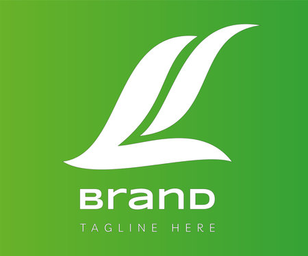 Letter L logo icon design template elements. Initial letter L logo with leaf or wave icon. Usable for Branding and Business Logos.のイラスト素材