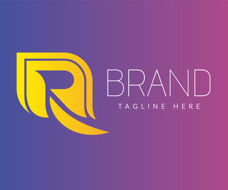 Letter R logo icon design template elements. Creative logo with initial letter R in leaf shape, trendy style. Usable for Branding and Business Logos.のイラスト素材
