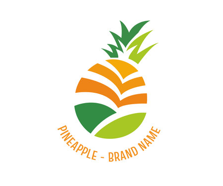 Pineapple logo icon design template elements. Usable for Branding and Business Logos.のイラスト素材
