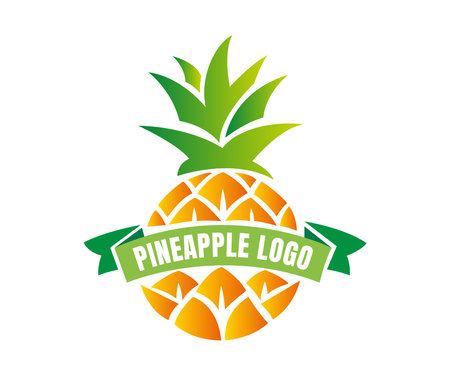Pineapple logo icon design template elements. Usable for Branding and Business Logos.のイラスト素材