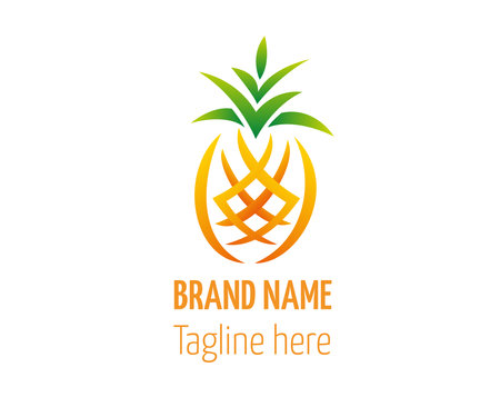 Pineapple logo icon design template elements. Usable for Branding and Business Logos.のイラスト素材