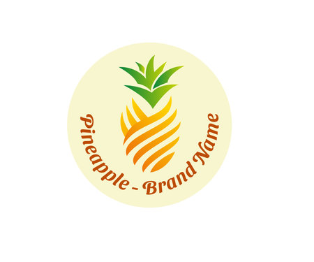 Pineapple logo icon design template elements. Usable for Branding and Business Logos.のイラスト素材