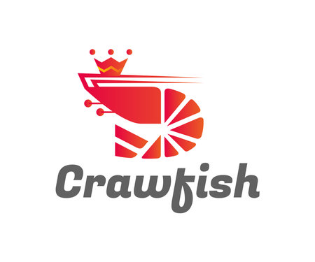 Crawfish logo icon design template elements. Usable for Branding and Business Logos.のイラスト素材