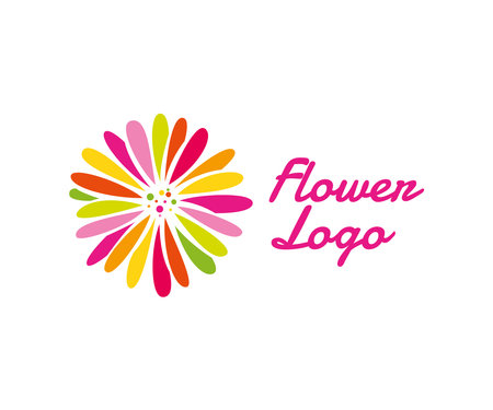 Flower logo icon design template elements. Usable for Branding and Business Logos.のイラスト素材