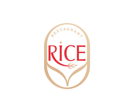 Paddy rice logo icon design template elements. Natural rice product sign. Usable for Branding and Business Logos.のイラスト素材
