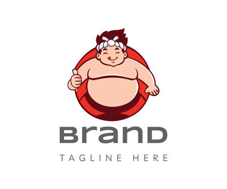 Sumo wrestler logo icon design template elements. Usable for Branding and Business Logos.のイラスト素材